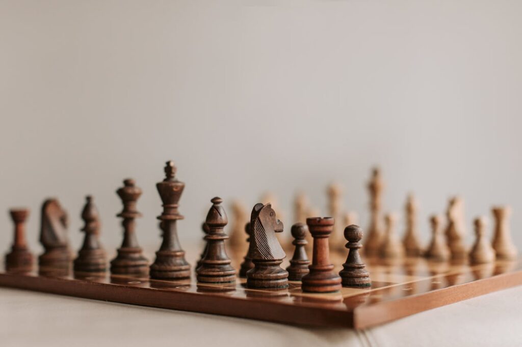 Chess Pieces on a Chess Board